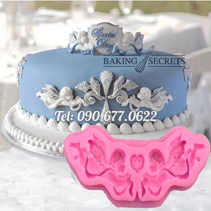 Khuôn silicone làm bánh, rau câu thiên thần tình yêu - Mã số 1322
