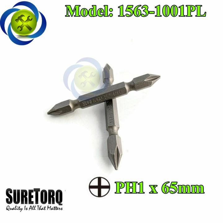 Mũi vặn vít 2 đầu PH1 Suretorq 1563-1001 PL màu xám dài 65mm