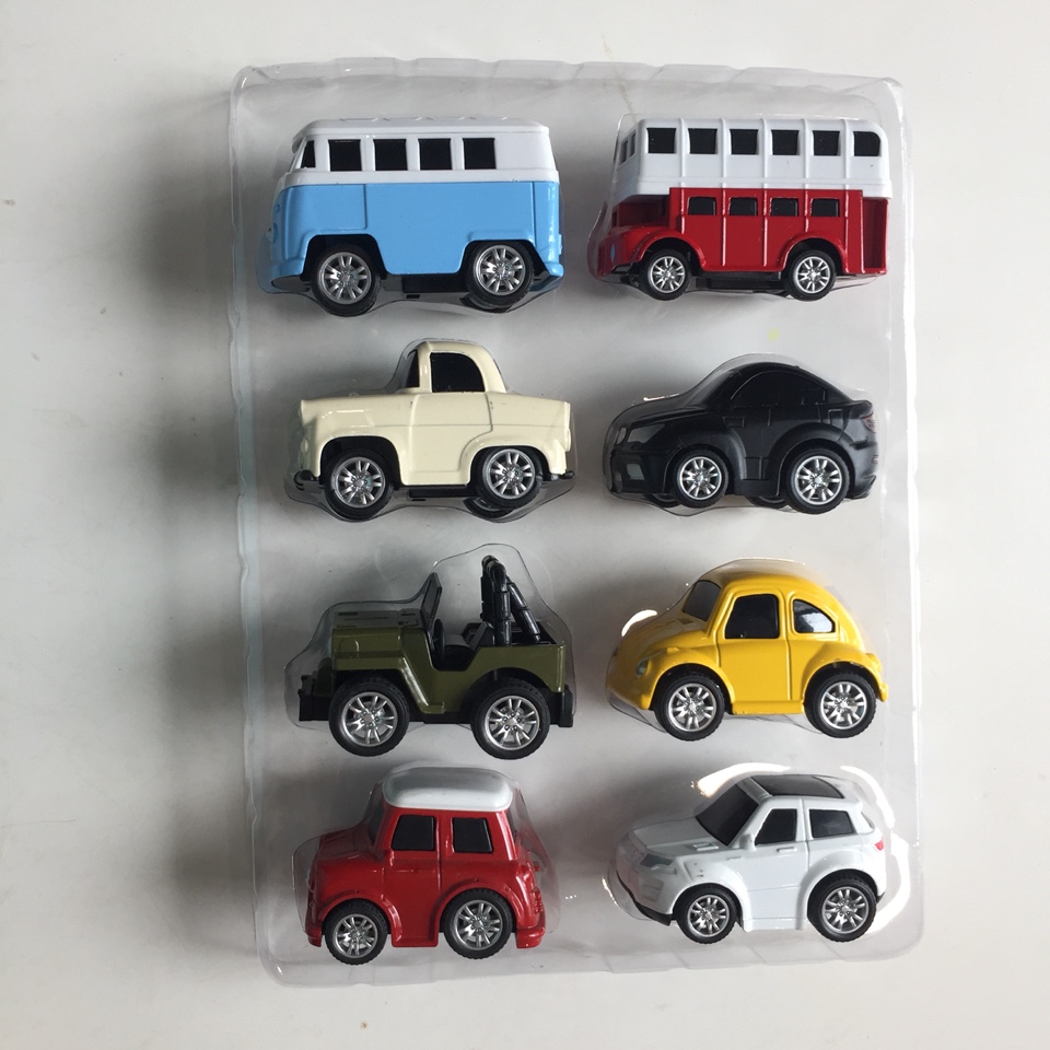 Bộ 8 Ô Tô Mô Hình Bằng Sắt  MINI CAR - Đồ Chơi Cho Bé Trai