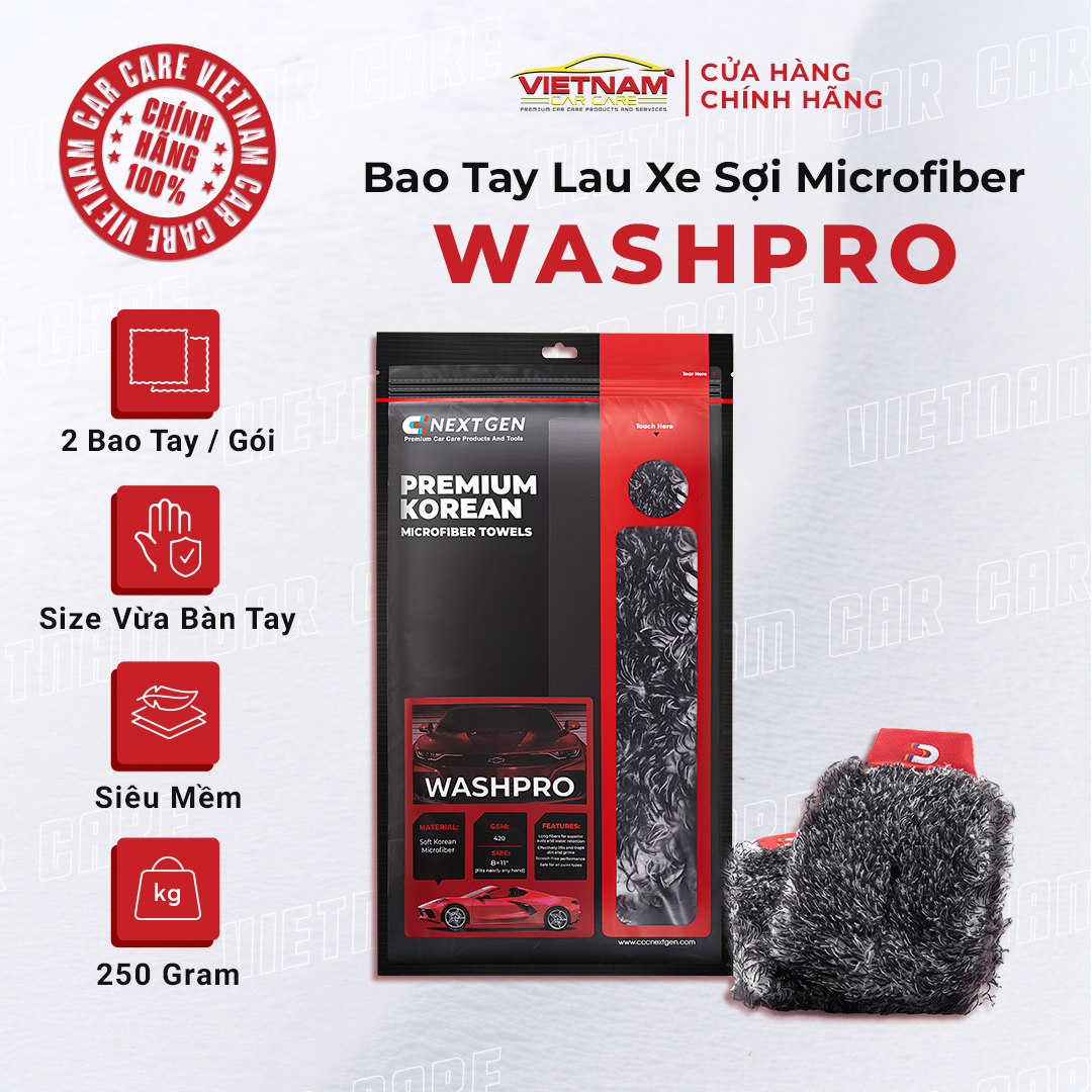 CCC NEXT GEN WASH PRO - Bao Tay Lau Xe Sợi Microfiber