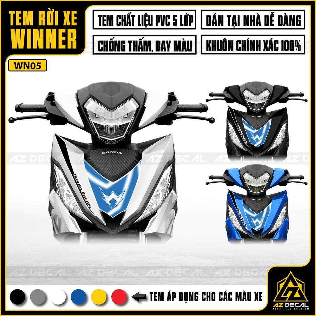 Tem Rời Dán Xe Máy Winner V1 / 150 Racing 150 | WN05 | Decal Chế Xe Chất Liệu PVC Cao Cấp - Xanh Trắng