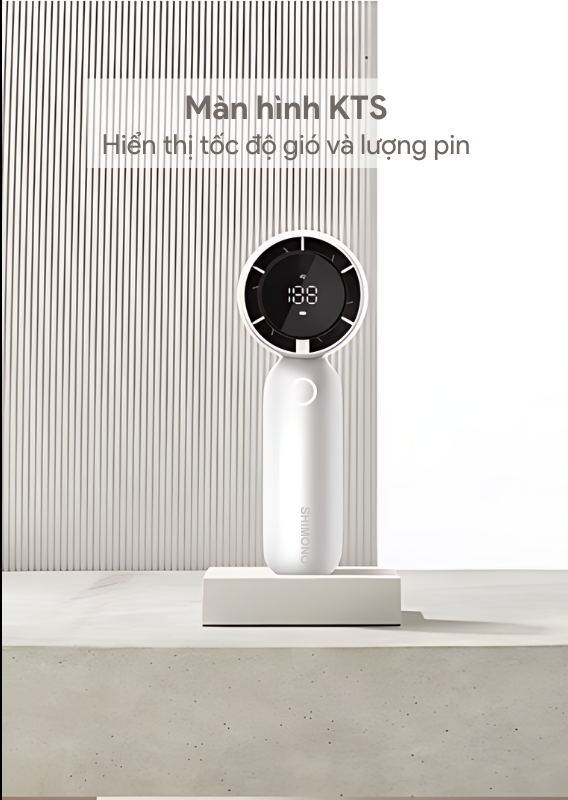 Quạt Cầm Tay Mini SHIMONO SM-HF21 Tốc Độ Siêu Mạnh Tầm Gió Đến 1m2 3000mAh Hoạt Động Liên Tục 7h - Hàng Chính Hãng