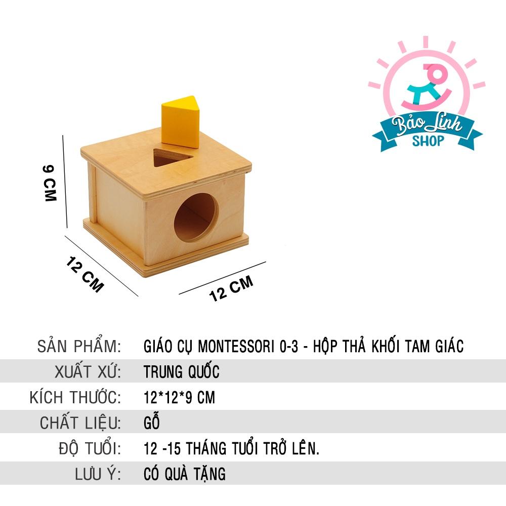 Đồ chơi cho bé 12-15 tháng tuổi - Hộp thả khối tam giác - Giáo cụ Montessori 0-3