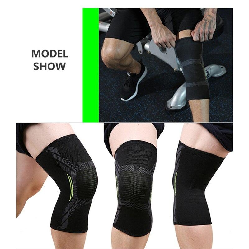 Miếng đệm đầu gối đơn Dệt kim nylon Thể thao Cưỡi đồ bảo hộ Chạy bóng rổ Nhảy dây Ấm áp Chống lạnh Miếng lót chân Color: 1 Piece Black Size: XXL