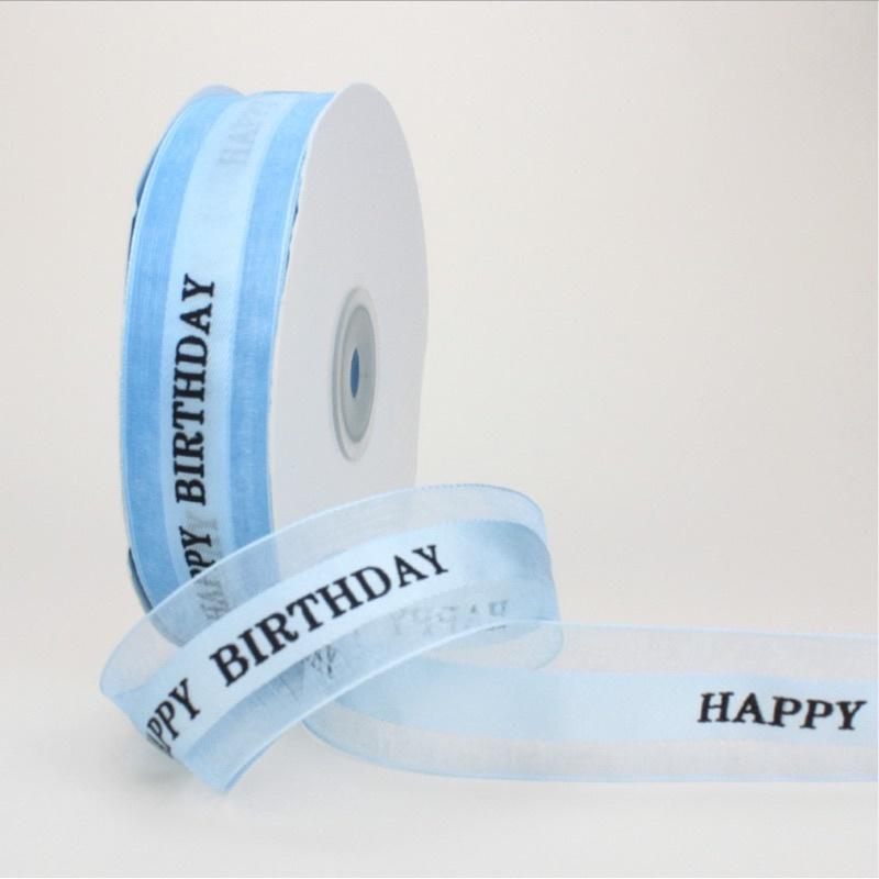 Ruy băng happy birthday trang trí bánh