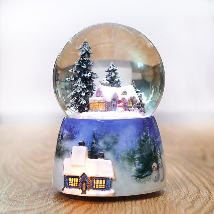Hộp nhạc quả cầu tuyết giáng sinh kèm đế xoay tròn