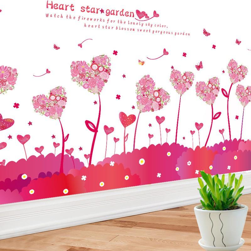 Decal dán tường khu vườn trái tim cho bé XL7187