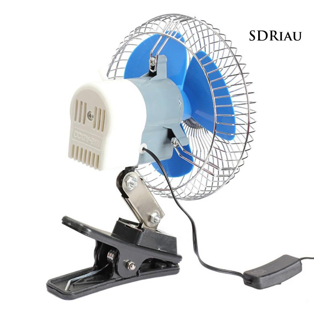 Quạt Làm Mát Mini 12 / 24v Có Kẹp Xoay Tiếng Ồn Thấp Cho Xe Hơi