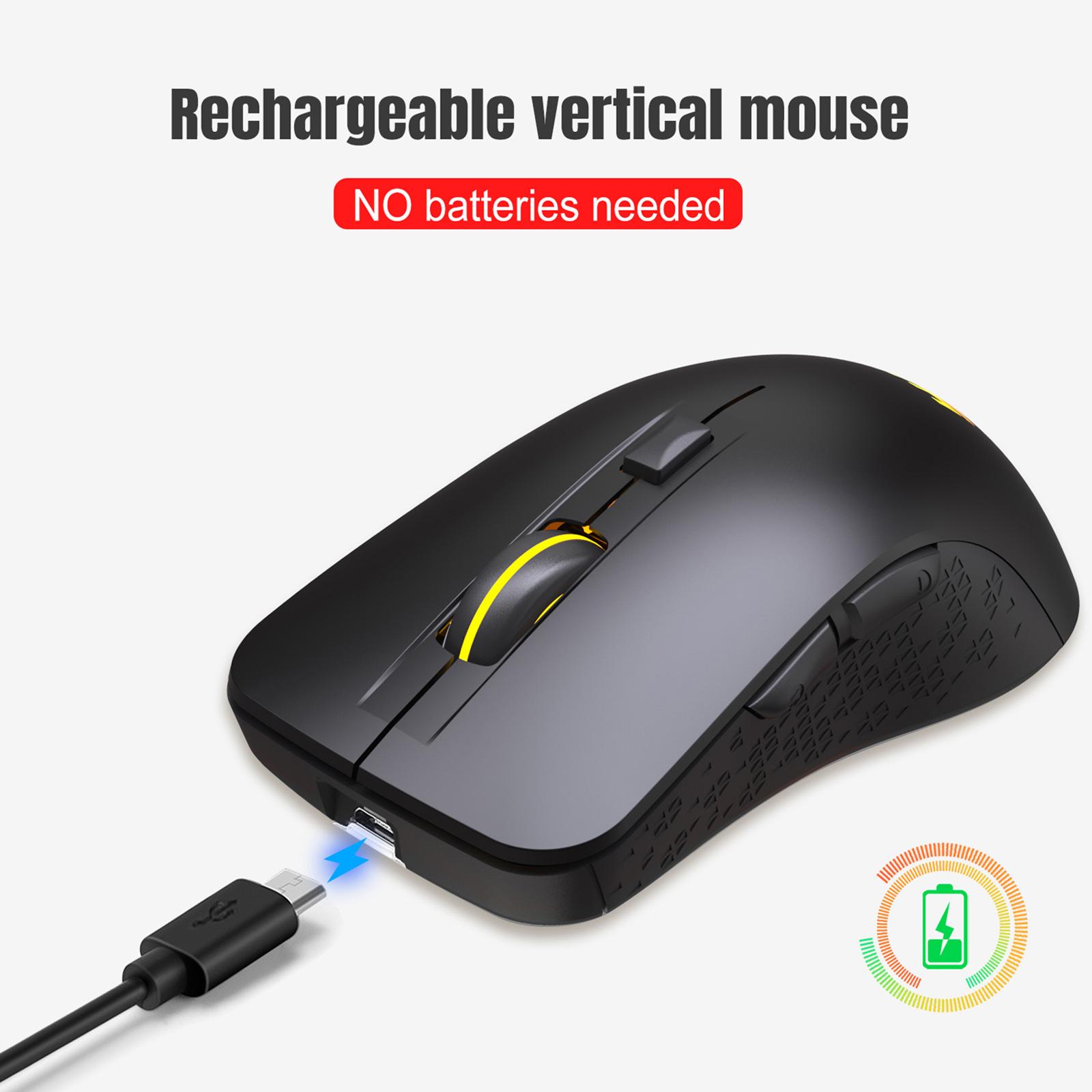 Dual Modes Bluetooth Mouse with USB Receiver for Laptop PC 500mAh Portable Black