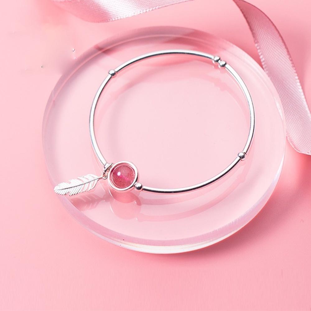 Vòng charm bạc mix đá phong thủy thiên nhiên TUDO260 có kiểm định - Vòng tay nữ cao cấp