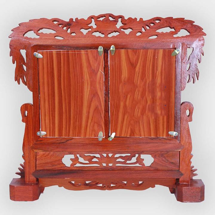 Khung ảnh thờ đôi gỗ hương đục rồng 20x30cm