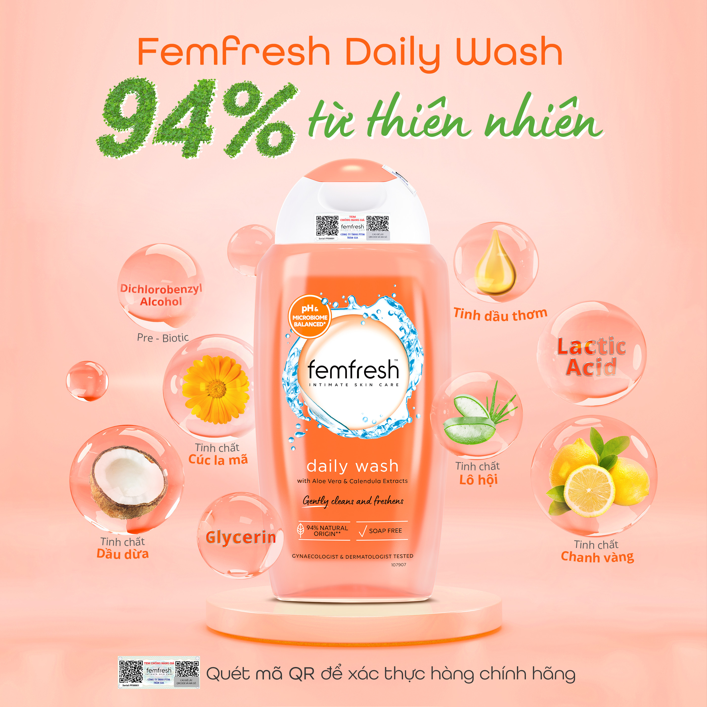 Dung Dịch Vệ Sinh Phụ Nữ Femfresh Daily Intimate Wash 250ml Anh Quốc