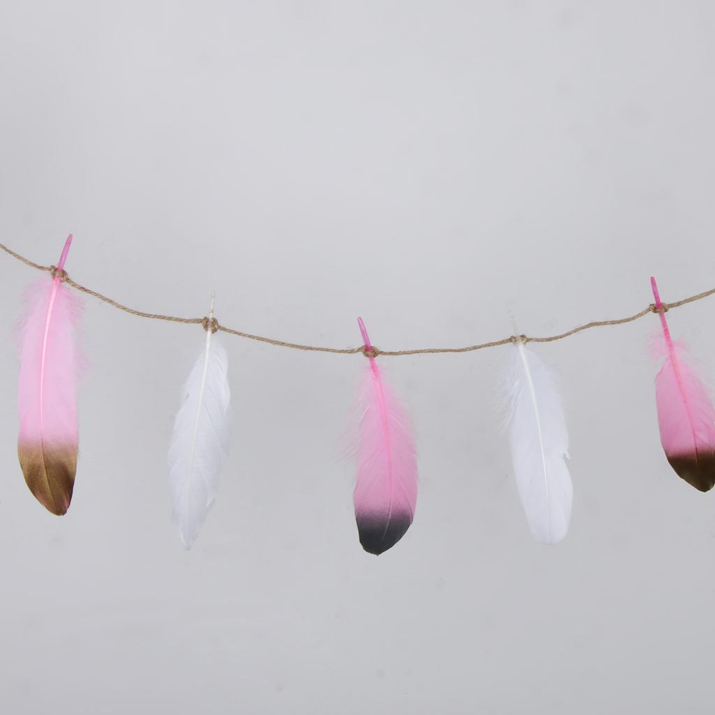 3X Dipped Feather Bunting Banner Hanging Garland Wedding Party Decoration C