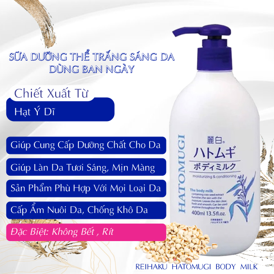 Dưỡng Thể Trắng Da Ban Đêm Reihaku Hatomugi Body Milk - 29606