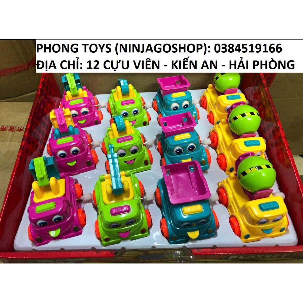 Bộ đồ chơi 12 xe công trình chạy cót bằng nhựa cực đẹp - Đồ chơi siêu rẻ
