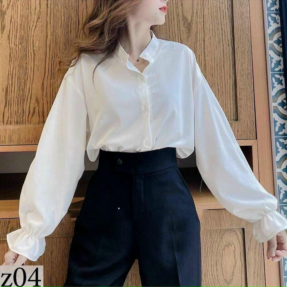 Set sơ mi trắng và quần năng động cho nàng