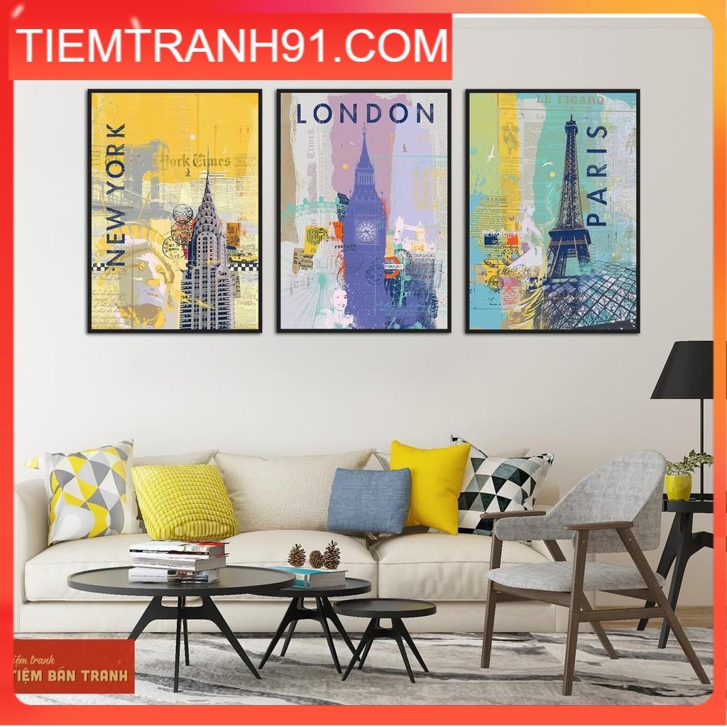 Tranh treo tường - Bộ 3 bức canvas tổng hợp 15 , tranh canvas giá rẻ