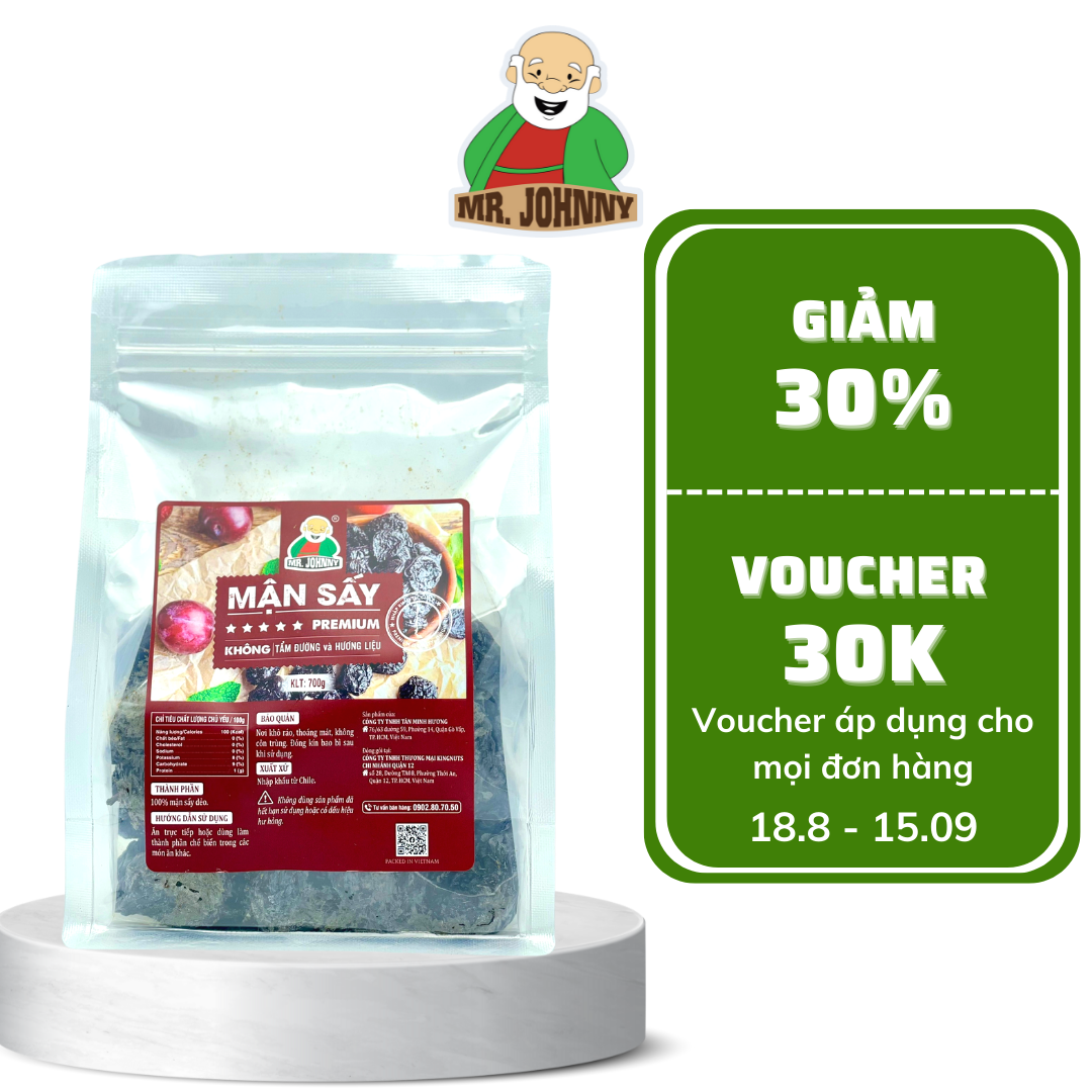 Mận Sấy Dẻo 700g, Trái Cây Sấy