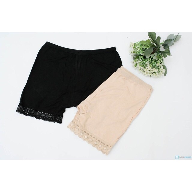 Quần mặc trong váy cotton chân ren