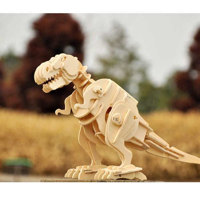 Mô hình Khủng Long Ba Sừng Triceratops lắp ráp bằng gỗ 3D - D430