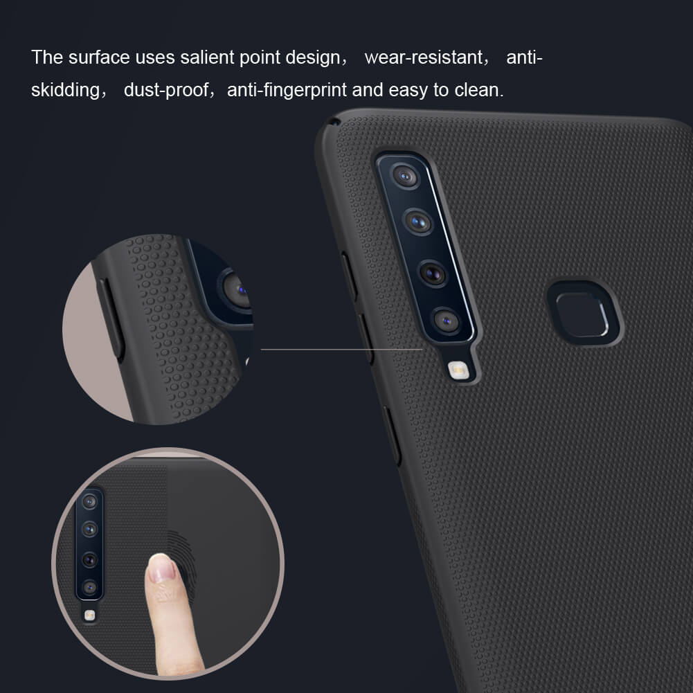 Ốp Lưng Sần chống sốc cho Samsung Galaxy A9 2018 / A9S / A9 Star Pro hiệu Nillkin Super Frosted Shield đính kèm giá đỡ - hàng nhập khẩu
