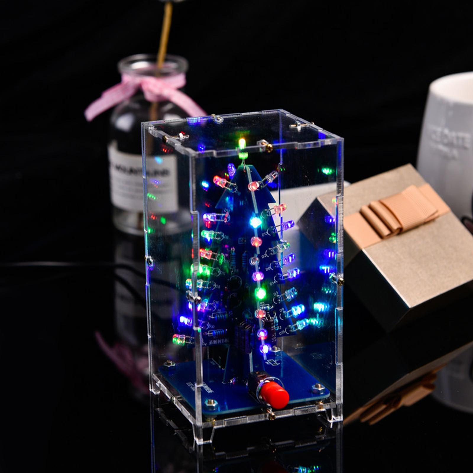 3D Christmas Tree DIY Kits RGB LED Assemble Flash for Teens