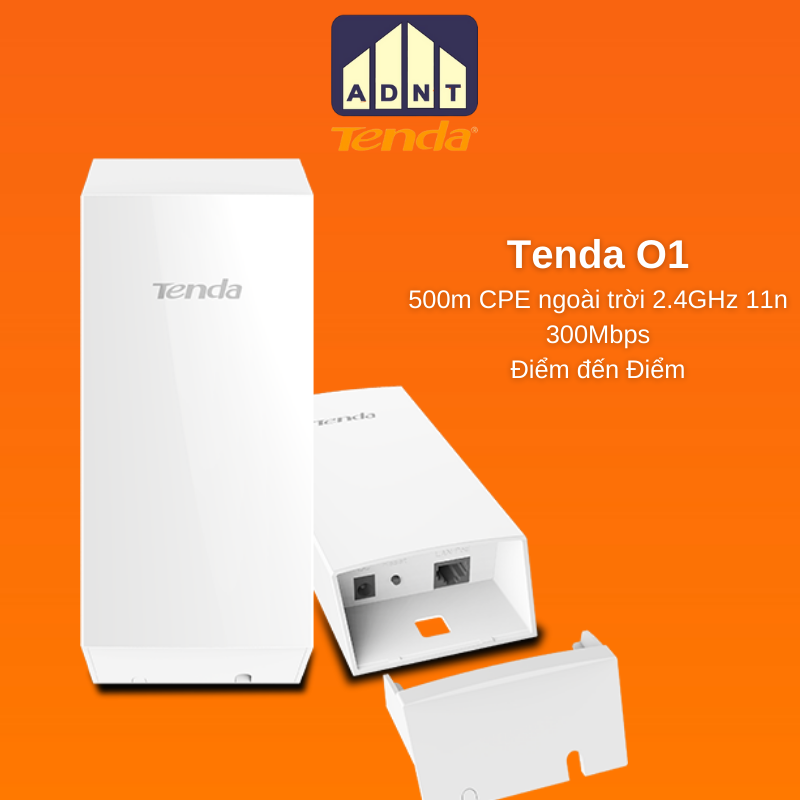 Thiết bị thu phát wifi ngoài trời tốc độ 300 Mbps CPE O1 Tenda hàng chính hãng