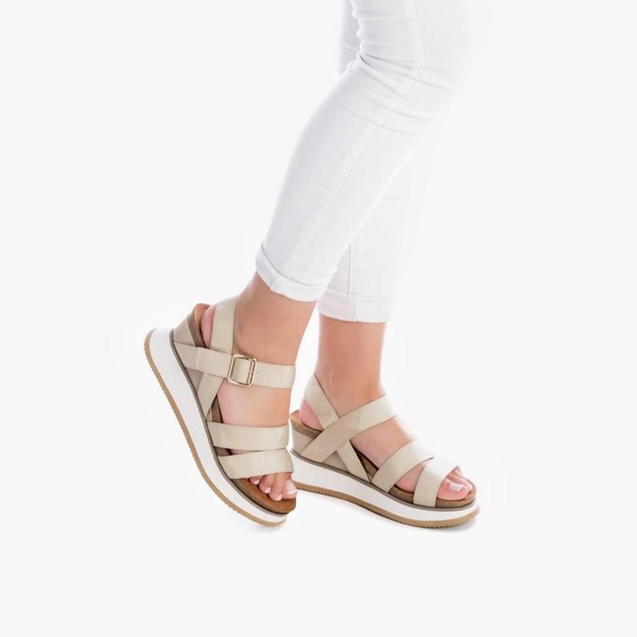 Hình ảnh Giày Sandals Nữ XTI Beige Textile Ladies Sandals