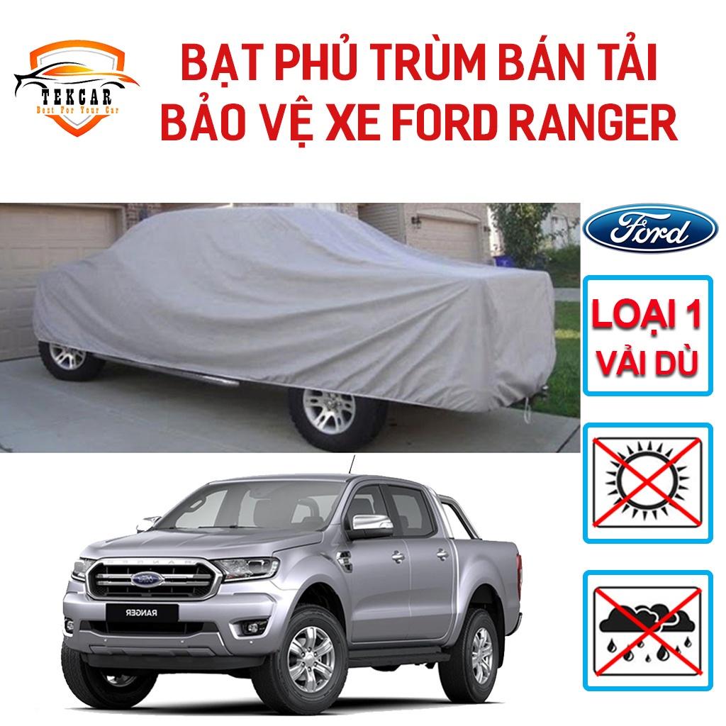 Bạt phủ xe ô tô bán tải Ford Ranger chất liệu vải dù Oxford cao cấp, bền bỉ , áo trùm 3 lớp xe bán tải chống nắng mưa