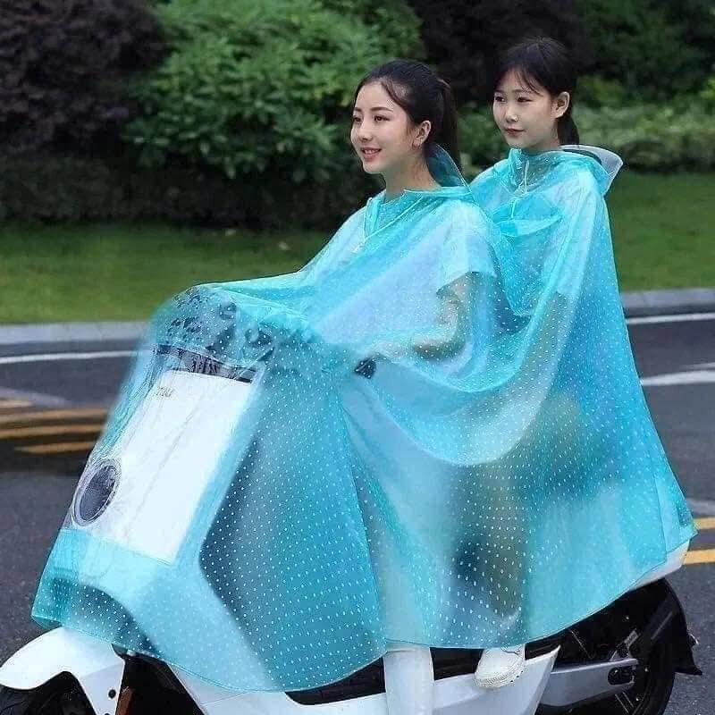 Áo Mưa 1 và  2 Đầu Cánh Dơi Chấm Bi Thời Trang Chất Liệu dẻo mềm - hàng việt - mầu tím