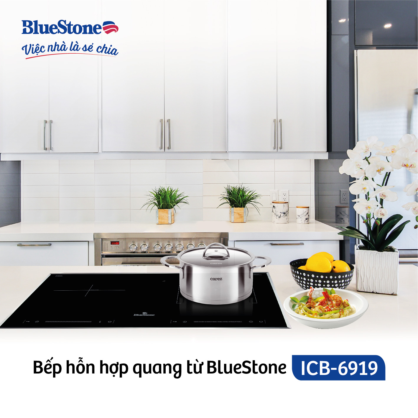 Bếp hỗn hợp quang từ BlueStone ICB-6919 (3400W - Malaysia) - Hàng chính hãng