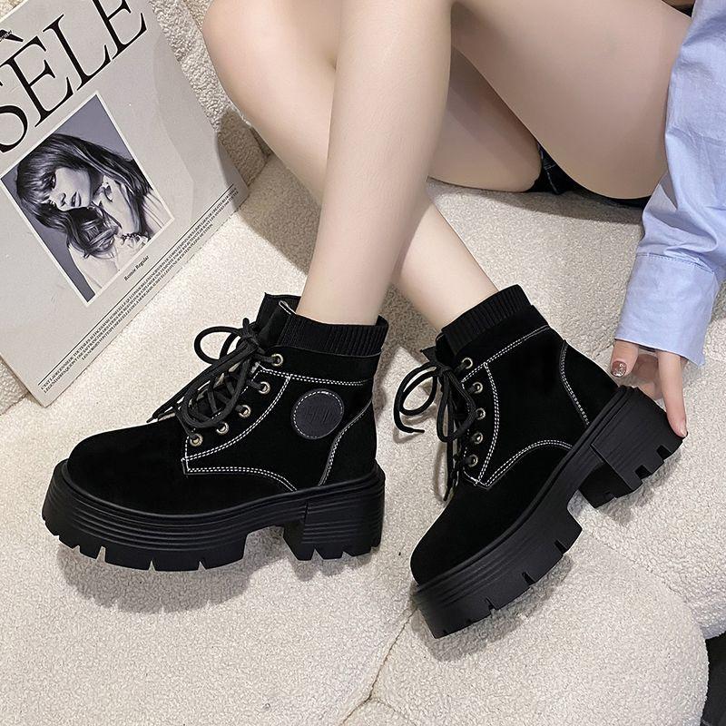 Giày Bốt Martin Lót Lông Cừu Dày Dặn Phong Cách Thời Trang Mới 2022