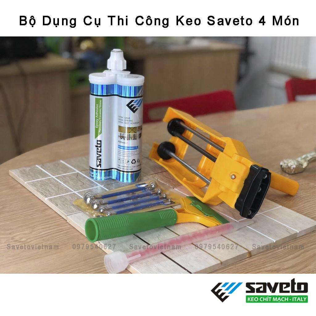 Combo Bộ sản phẩm Keo chà ron cao cấp Saveto - 4 món