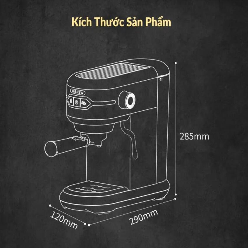 Máy pha cà phê espresso bán tự động thương hiệu HiBREW cao cấp H11 , áp suất 19bar , công suất 1450W - Hàng Chính Hãng