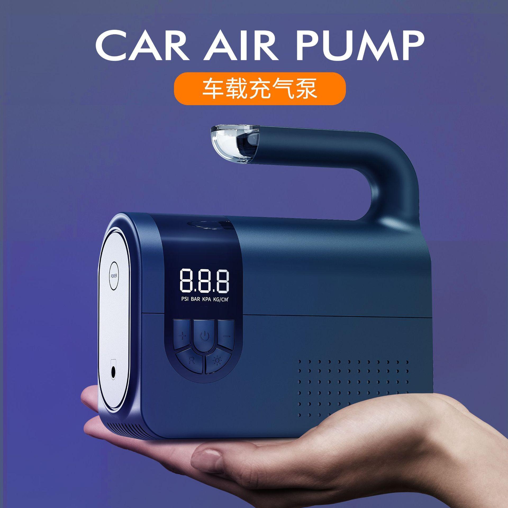 Giao xe nhanh tận nhà máy bơm hơi áp suất lốp màn hình hiển thị kỹ thuật số máy bơm lốp ô tô nhỏ gọn xách tay nhẹ máy bơm hơi không dây ô tô