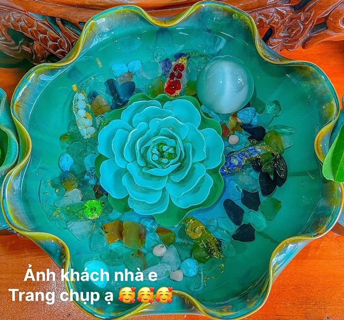 Set 5 con cá Koi phong thuỷ chất liệu vụn đá thạch anh đúc nhựa cứng cao cấp
