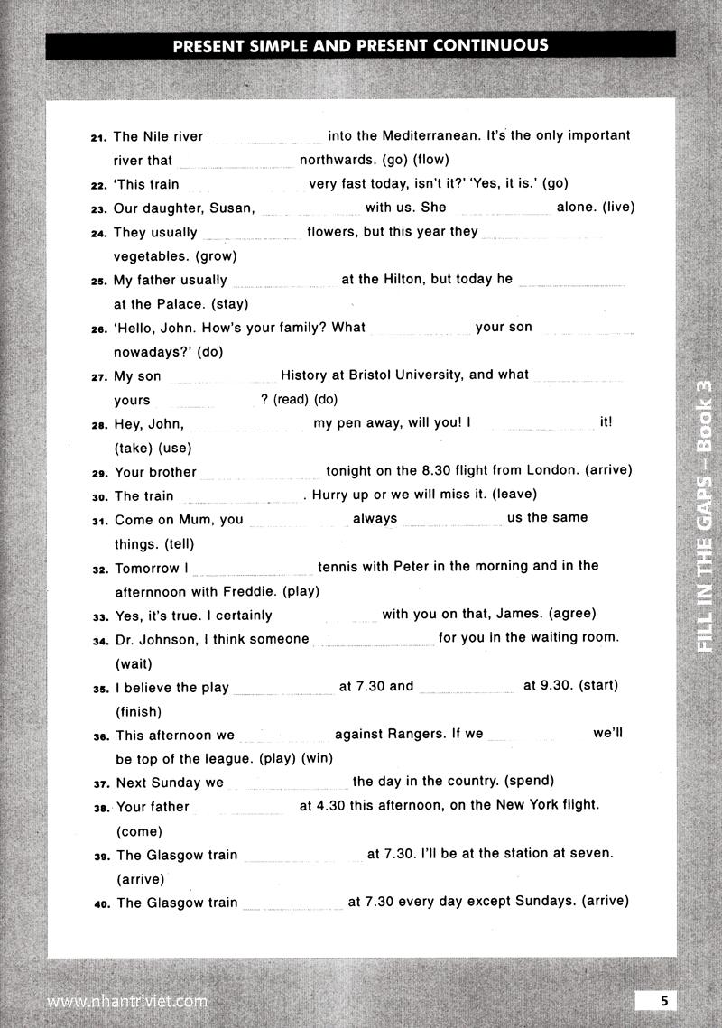 Fill In The Gaps - Book 3 (Không CD)