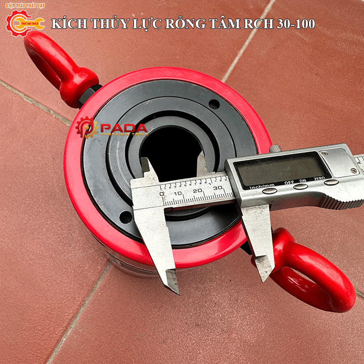 Kích thủy lực rỗng tâm 30 tấn hành trình 100mm - bảo hành 6 tháng