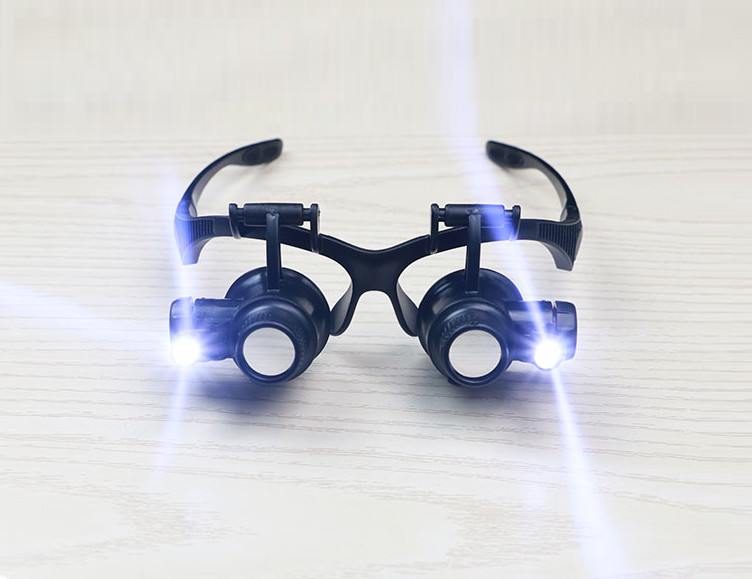 Kính lúp 8in1 đeo mắt xoay 180 độ, có đèn led trợ sáng cao cấp