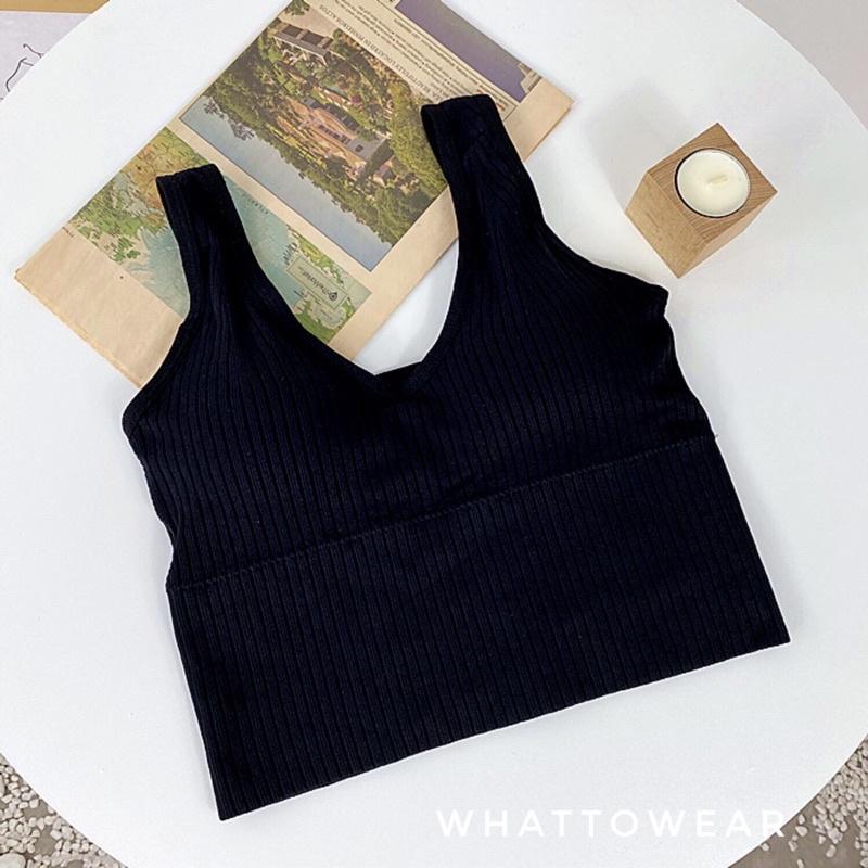 Áo sport bra cổ tim có sẵn mút vừa