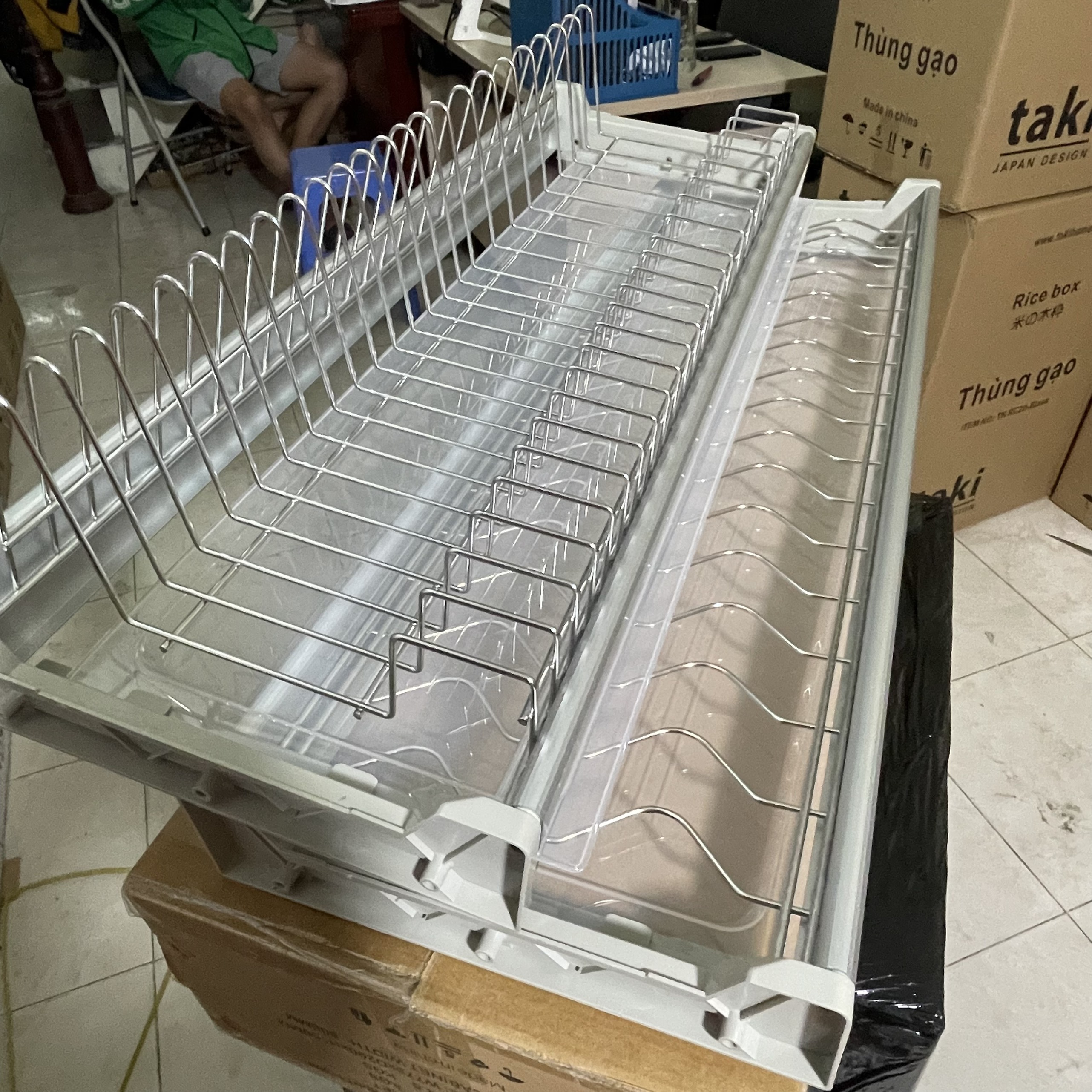 Giá Bát Cố Định Tủ Bếp, Kệ Chén Tủ Bếp INOX 304 - Khung Nhôm Cao Cấp - Bảo Hành Vĩnh Viễn - Có Thợ Lắp