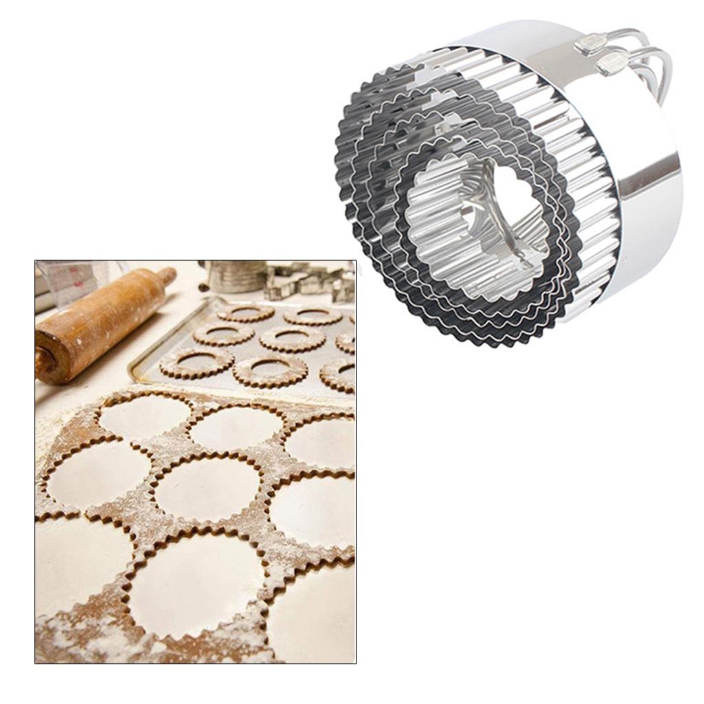 Set of 5 - Round Stainless Steel Cake Rings, Mousse and Pastry Baking Ring Mold Cutter Baking Mould Tools