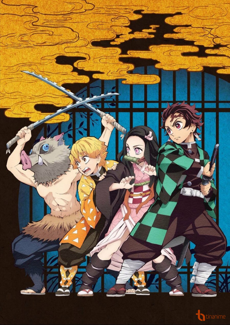 Tranh Poster kimetsu no Yaiba A4 combo 3 tấm khác nhau