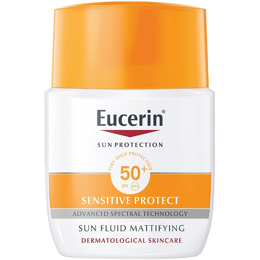 Combo Kem Chống Nắng Cho Da Nhạy Cảm Eucerin Sun Fluid Mattifying Face SPF50+ (50ml) Và Tẩy Trang 3in1 Cho Da Nhạy Cảm Eucerin Dermato Clean Micellar Cleansing Fluid 3 In 1 (200ml)