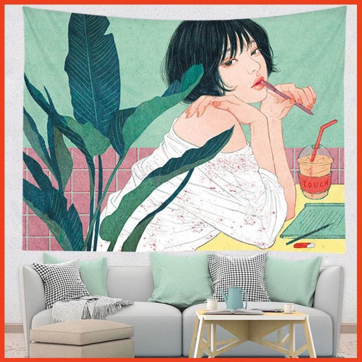 Tranh vải treo tường trang trí phòng ngủ, thảm treo tường decor hàng đẹp