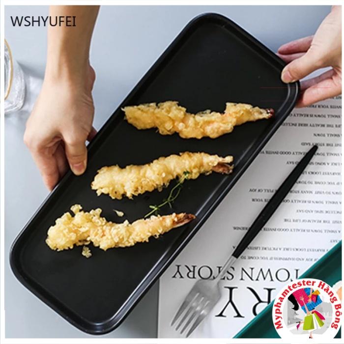 Đĩa sứ chữ nhật nhiều màu sang chảnh
