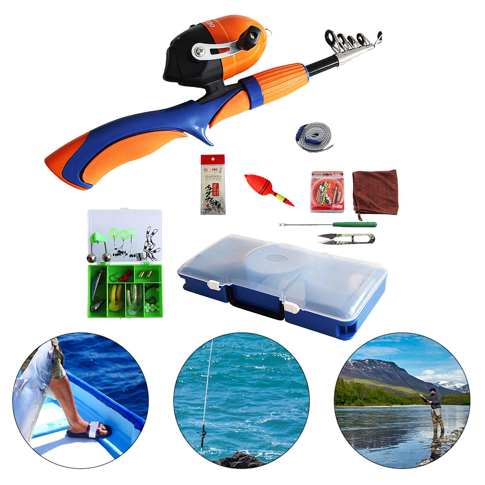 Kids Fishing Pole, Portable Telescopic Fishing Rod and Reel Combo Kit with Spincast Fishing Reel for Boys Girls Youth