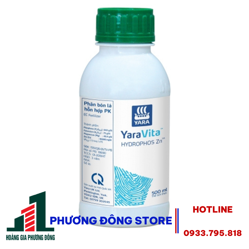 Phân bón lá hỗn hợp PK Hydrophos-Zn - chai 100ml, chai 500ml, chai 1 lít