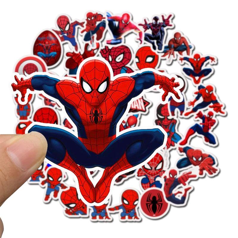 Sticker NGƯỜI NHỆN spider man nhãn dán trang trí mũ bảo hiểm, đàn, guitar, ukulele, điện thoại laptop