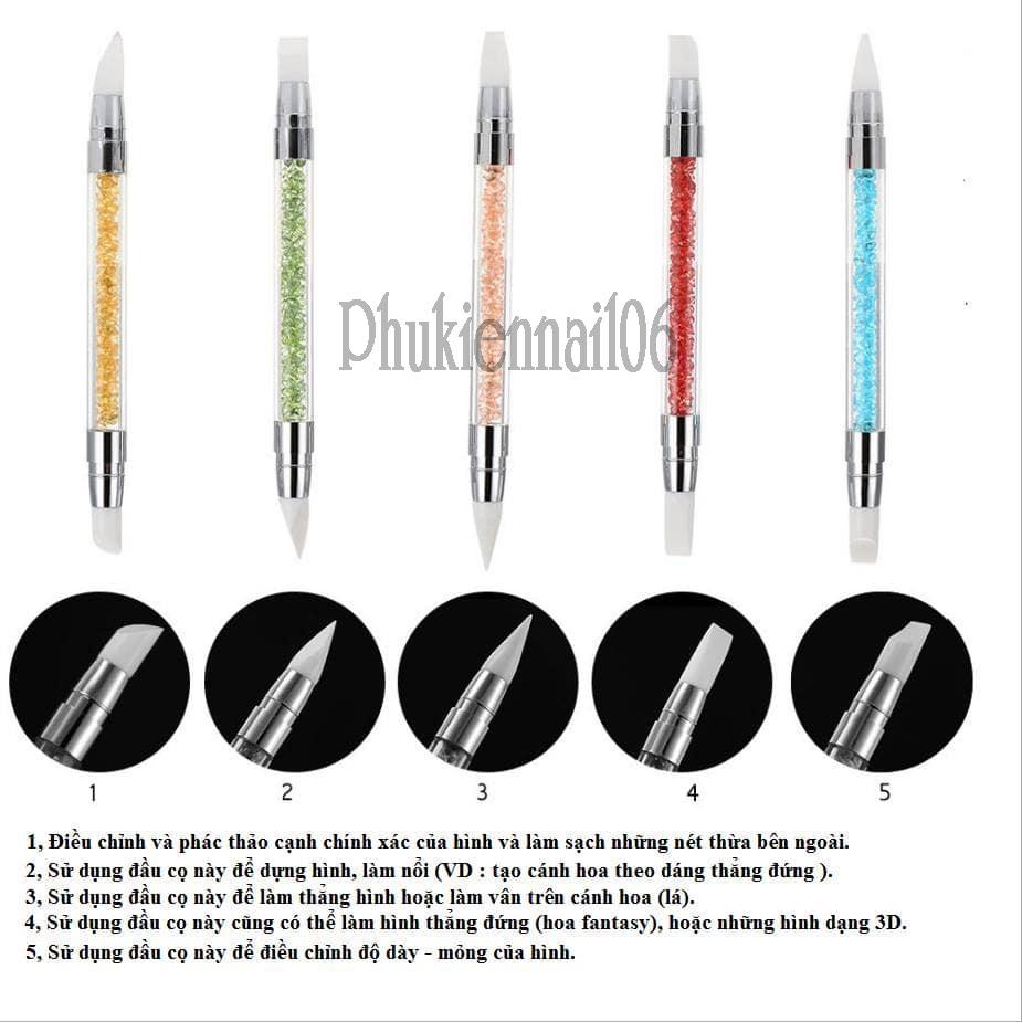 Bộ 5 bút Silicon 2 đầu nặn hoa
